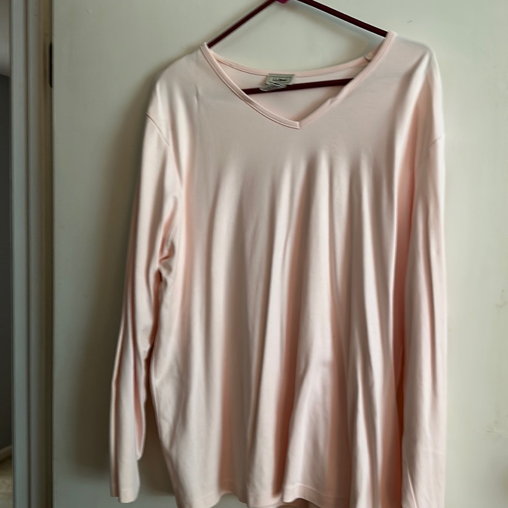 Long sleeve LL BEAN pink shirt